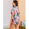 image:imageEkouaer Women Satin Pajama Sets Cute Print Silk Pjs Shorts Sets S4XLCat Print