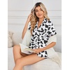 image:imageEkouaer Women Satin Pajama Sets Cute Print Silk Pjs Shorts Sets S4XLCow Print