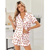 image:imageEkouaer Women Satin Pajama Sets Cute Print Silk Pjs Shorts Sets S4XLStrawberry