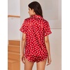image:imageEkouaer Women Satin Pajama Sets Cute Print Silk Pjs Shorts Sets S4XLWhite Heart Print