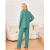 image:imageEkouaer Womens Pajama Sets 2 Piece Long Sleeve Sleepwear Soft Button Up PjsAqua Green
