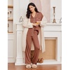 image:imageEkouaer Womens Pajama Sets 2 Piece Long Sleeve Sleepwear Soft Button Up PjsBrown
