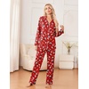 image:imageEkouaer Womens Pajama Sets 2 Piece Long Sleeve Sleepwear Soft Button Up PjsChristmas Red