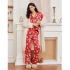 image:imageEkouaer Womens Pajama Sets 2 Piece Long Sleeve Sleepwear Soft Button Up PjsChristmas Red