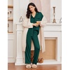 image:imageEkouaer Womens Pajama Sets 2 Piece Long Sleeve Sleepwear Soft Button Up PjsDark Green
