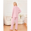 image:imageEkouaer Womens Pajama Sets 2 Piece Long Sleeve Sleepwear Soft Button Up PjsPink