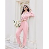image:imageEkouaer Womens Pajama Sets 2 Piece Long Sleeve Sleepwear Soft Button Up PjsPink