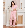 image:imageEkouaer Womens Pajama Sets 2 Piece Long Sleeve Sleepwear Soft Button Up PjsPink