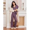 image:imageEkouaer Womens Pajama Sets 2 Piece Long Sleeve Sleepwear Soft Button Up PjsPurple Red