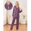 image:imageEkouaer Womens Pajama Sets 2 Piece Long Sleeve Sleepwear Soft Button Up PjsPurple Red