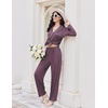image:imageEkouaer Womens Pajama Sets 2 Piece Long Sleeve Sleepwear Soft Button Up PjsPurple Red