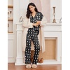 image:imageEkouaer Womens Pajama Sets 2 Piece Long Sleeve Sleepwear Soft Button Up PjsTeddy