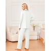 image:imageEkouaer Womens Pajama Sets 2 Piece Long Sleeve Sleepwear Soft Button Up PjsWhite