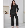 image:imageEkouaer Womens Pajama Sets Long Sleeve 2 Piece Lounge Sets 2026 Fall SXXLBlack