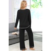 image:imageEkouaer Womens Pajama Sets Long Sleeve 2 Piece Lounge Sets 2026 Fall SXXLBlack