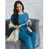 image:imageEkouaer Womens Pajama Sets Long Sleeve 2 Piece Lounge Sets 2026 Fall SXXLBlue Green