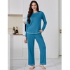 image:imageEkouaer Womens Pajama Sets Long Sleeve 2 Piece Lounge Sets 2026 Fall SXXLBlue Green