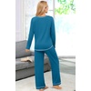 image:imageEkouaer Womens Pajama Sets Long Sleeve 2 Piece Lounge Sets 2026 Fall SXXLBlue Green