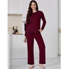 image:imageEkouaer Womens Pajama Sets Long Sleeve 2 Piece Lounge Sets 2026 Fall SXXLDark Red