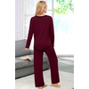 image:imageEkouaer Womens Pajama Sets Long Sleeve 2 Piece Lounge Sets 2026 Fall SXXLDark Red