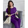 image:imageEkouaer Womens Pajama Sets Long Sleeve 2 Piece Lounge Sets 2026 Fall SXXLDeep Purple