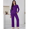 image:imageEkouaer Womens Pajama Sets Long Sleeve 2 Piece Lounge Sets 2026 Fall SXXLDeep Purple