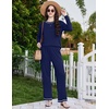 image:imageEkouaer Womens Pajama Sets Long Sleeve 2 Piece Lounge Sets 2026 Fall SXXLNavy Blue