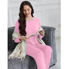 image:imageEkouaer Womens Pajama Sets Long Sleeve 2 Piece Lounge Sets 2026 Fall SXXLPink