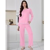image:imageEkouaer Womens Pajama Sets Long Sleeve 2 Piece Lounge Sets 2026 Fall SXXLPink