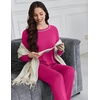 image:imageEkouaer Womens Pajama Sets Long Sleeve 2 Piece Lounge Sets 2026 Fall SXXLRose Red