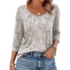 image:imageEkouaer 34 Length Sleeve Women Tops Dressy Casual Blouses Fall Shirt 2026Beige Printed