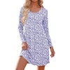 image:imageEkouaer Nightgowns for Women Bamboo Viscose Long Sleeve Sleep ShirtsFloral Purple
