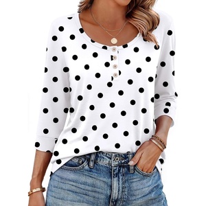 image:imageEkouaer 34 Length Sleeve Women Tops Dressy Casual Blouses Fall Shirt 2026Black Polka Dots