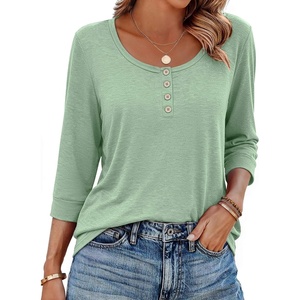 image:imageEkouaer 34 Length Sleeve Women Tops Dressy Casual Blouses Fall Shirt 2026Light Green
