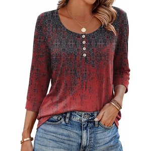 image:imageEkouaer 34 Length Sleeve Women Tops Dressy Casual Blouses Fall Shirt 2026Red Charcoalmz838