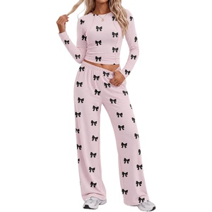 image:imageEkouaer Lounge Sets for Women 2 Piece Matching Outfits 2026PinkBlack Bow