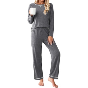 image:imageEkouaer Womens Pajama Sets Long Sleeve 2 Piece Lounge Sets 2026 Fall SXXLDark Grey