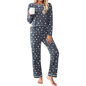 image:imageEkouaer Womens Pajama Sets Long Sleeve 2 Piece Lounge Sets 2026 Fall SXXLGrey Stars
