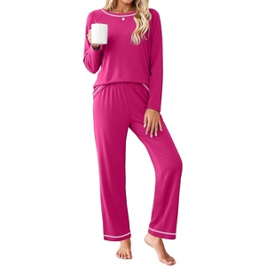 image:imageEkouaer Womens Pajama Sets Long Sleeve 2 Piece Lounge Sets 2026 Fall SXXLRose Red