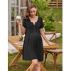 image:imageEkouaer Labor and Delivery Gown Maternity Nursing Nightgown BreastfeedingBlack