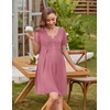 image:imageEkouaer Labor and Delivery Gown Maternity Nursing Nightgown BreastfeedingBurgundy