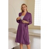 image:imageEkouaer Maternity Robe Labor Delivery Nursing Gown Breastfeeding BathrobesRed Purple