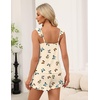 image:imageEkouaer Pajama for Women Set 2 Piece Ruffle Cami Top and Shorts PjsBeige Butterfly