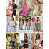 image:imageEkouaer Pajama for Women Set 2 Piece Ruffle Cami Top and Shorts PjsBeige Teddy Cherry