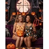 image:imageEkouaer Pajama for Women Set 2 Piece Ruffle Cami Top and Shorts PjsBlackhalloween