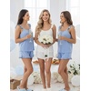 image:imageEkouaer Pajama for Women Set 2 Piece Ruffle Cami Top and Shorts PjsLight Blue