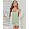 image:imageEkouaer Pajama for Women Set 2 Piece Ruffle Cami Top and Shorts PjsLight Green