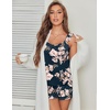 image:imageEkouaer Pajama for Women Set 2 Piece Ruffle Cami Top and Shorts PjsNavy Blue Flower