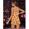 image:imageEkouaer Pajama for Women Set 2 Piece Ruffle Cami Top and Shorts PjsOrangehalloween