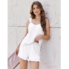 image:imageEkouaer Pajama for Women Set 2 Piece Ruffle Cami Top and Shorts PjsWhite
